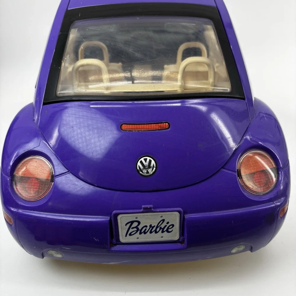 Mattel Barbie Volkswagen Beetle Purple Car 2000 Opening Doors Fashion Doll W/Key